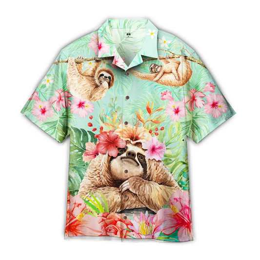 Short Sleeve Sloth Theme Shirt