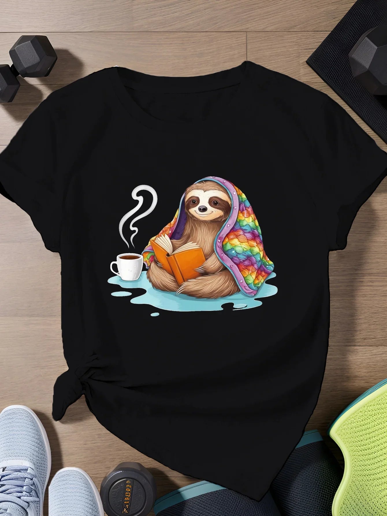 Sloth With Rainbow Quilt T-Shirt product photo 1