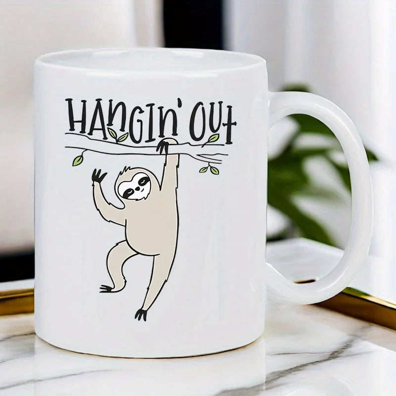 Hangin' Out Cute Sloth Ceramic Mug