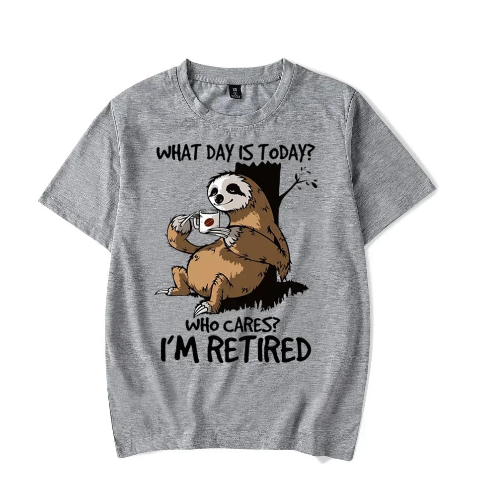 Who Cares I'm Retired Sloth T-shirt