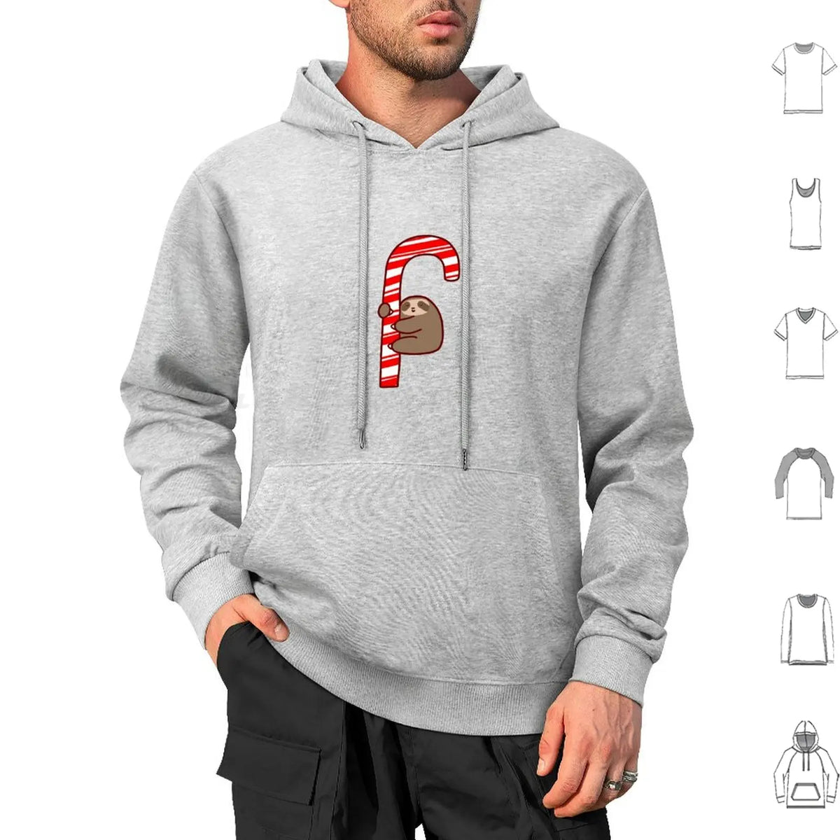 Sloth & Candy Cane Christmas Hoodie