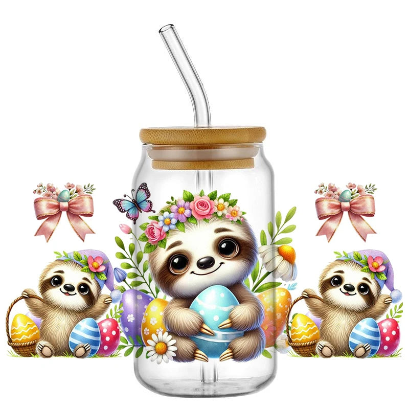 Easter Sloth Decal Transfer Stickers