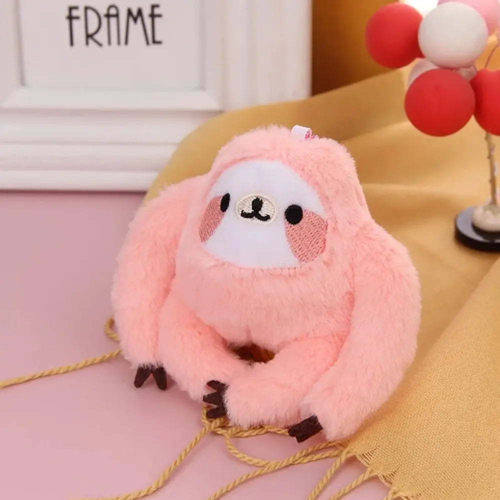 Plush Sloth Plush Keychain