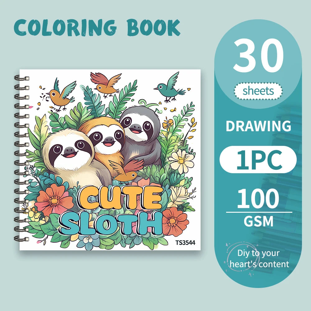 Sloth Colouring Book