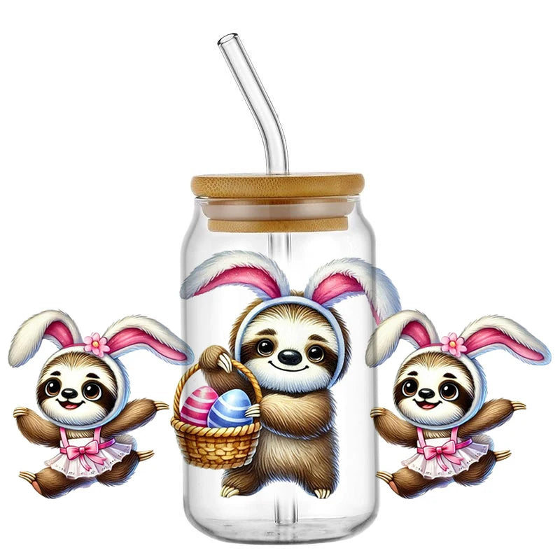 Easter Sloth Decal Transfer Stickers