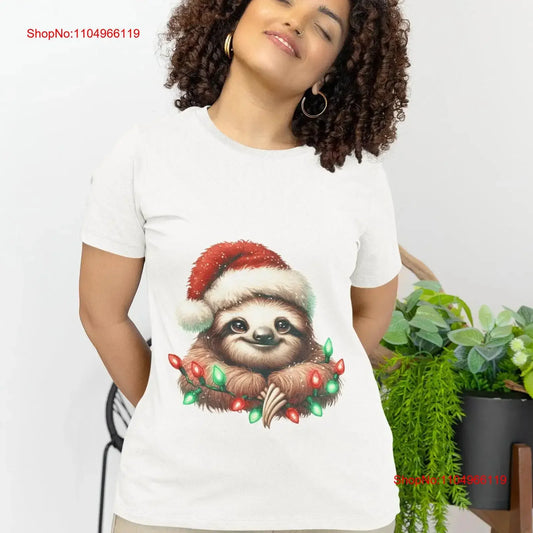 Sloth Santa Hat T-Shirt