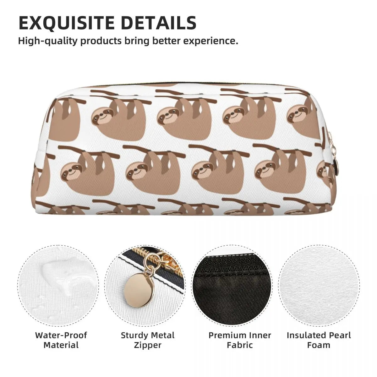 Cute Baby Cartoon Sloth Pencil Case