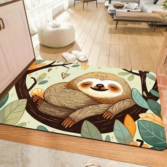 Sloth Sleeping On A Branch Door Mat product photo