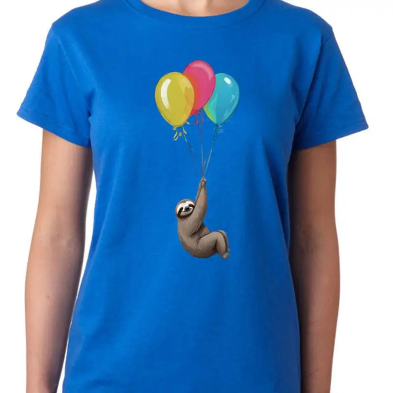 Sloth Flying With Balloons T-Shirt product photo