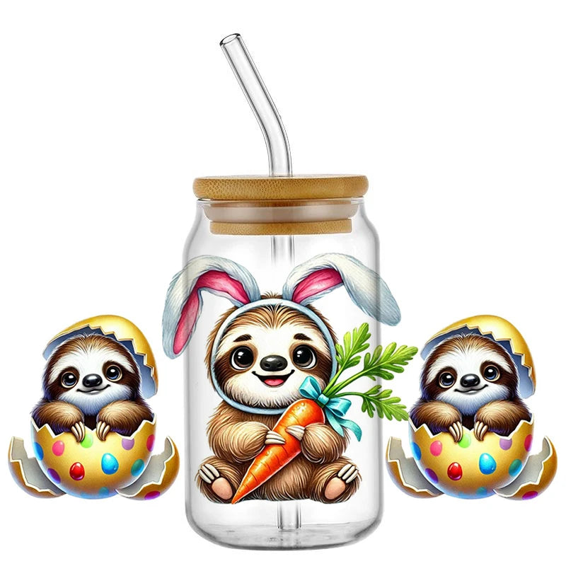 Easter Sloth Decal Transfer Stickers