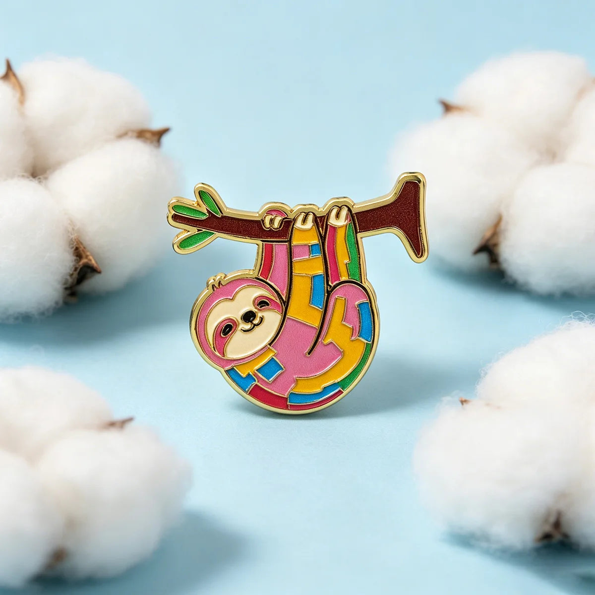 9 Piece Colorful Sloth Enamel Pin Set