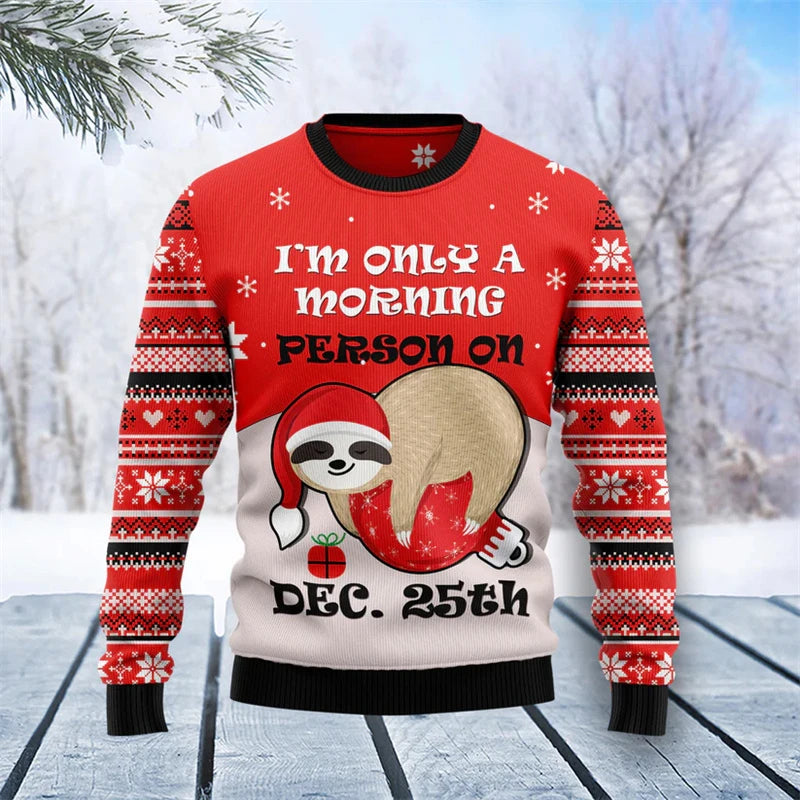 I'm Only A Morning Person On Dec 25th Sloth Christmas Jumper
