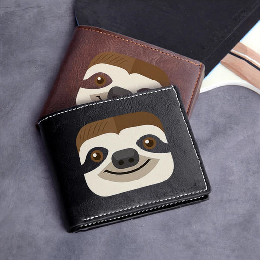Sloth Face Leather Wallet
