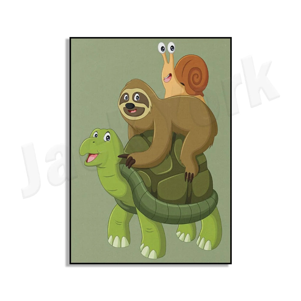 Sloth & Turtle Poster