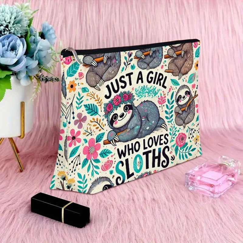 Just A Girl Who Loves Sloths Makeup Bag