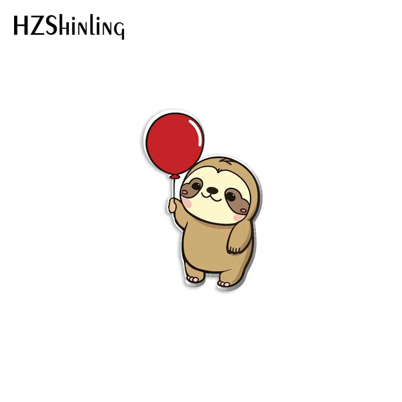Sloth Acrylic Pin Badge