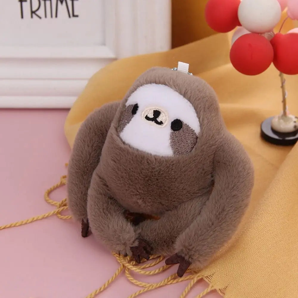 Plush Sloth Plush Keychain