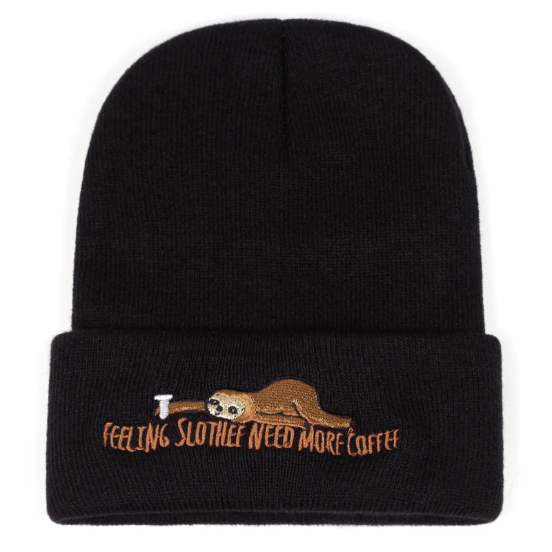 Feeling Slothee Need More Coffee Beanie Hat