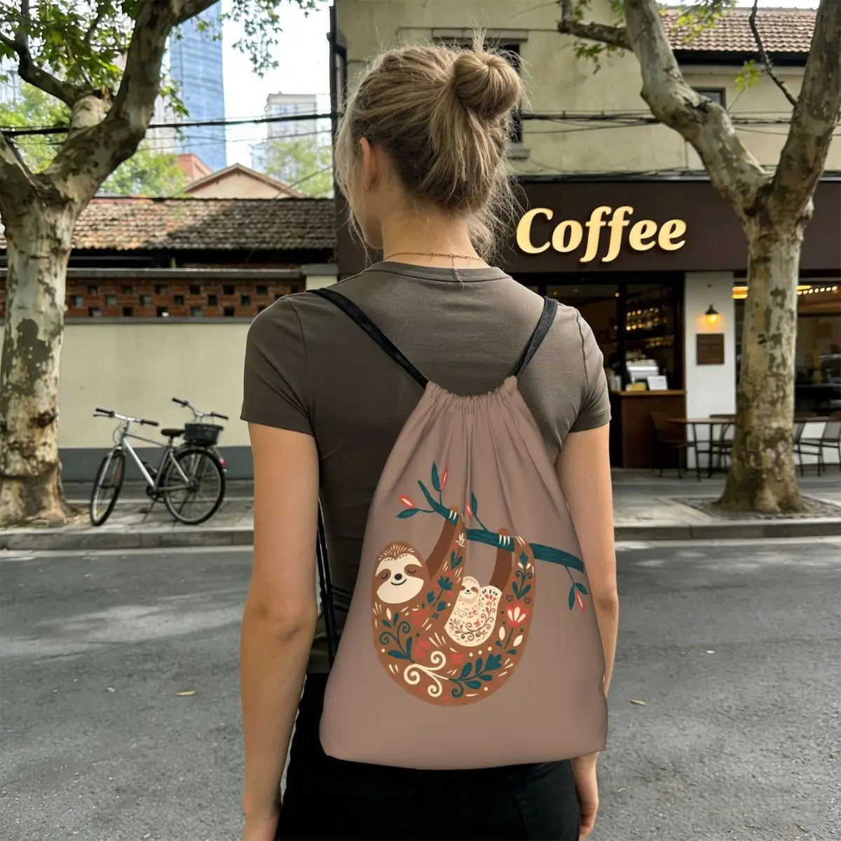 Sloth With Baby Sloth On Branch Backpack