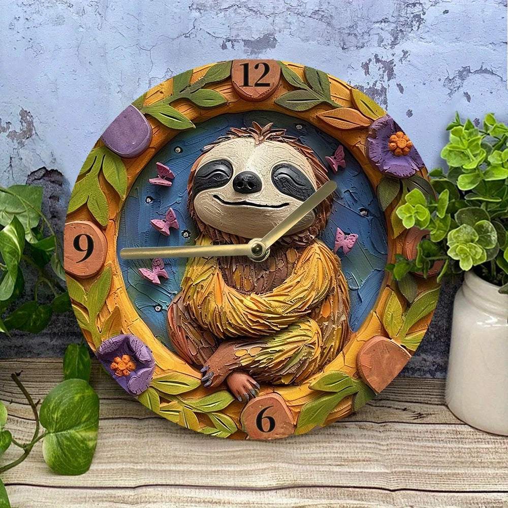 Sloth Themed Wall Clock