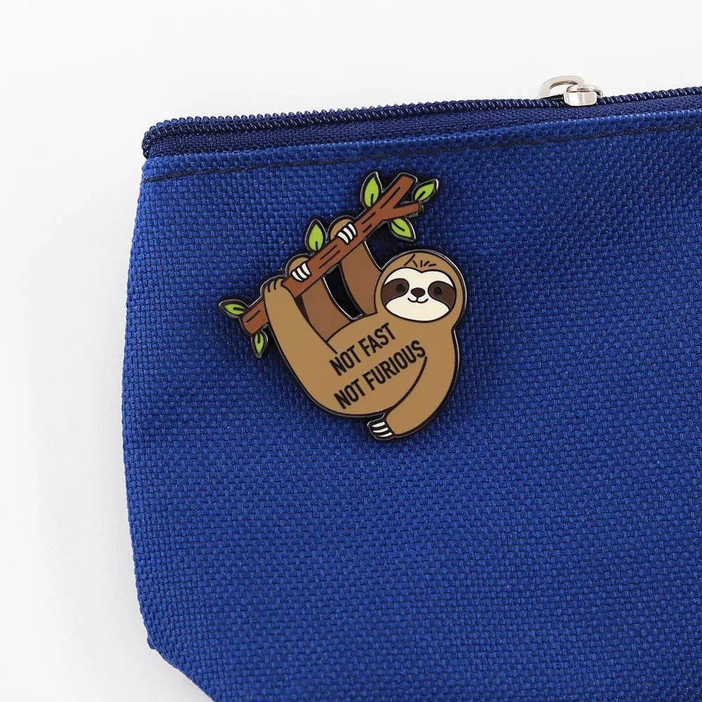 Not Fast Not Furious Sloth Enamel Pin Badge