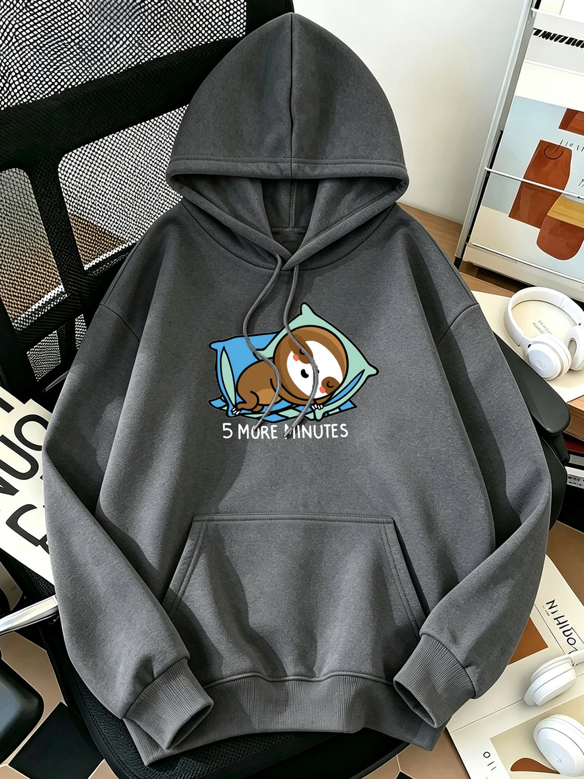 5 More Minutes Sloth Hoodie