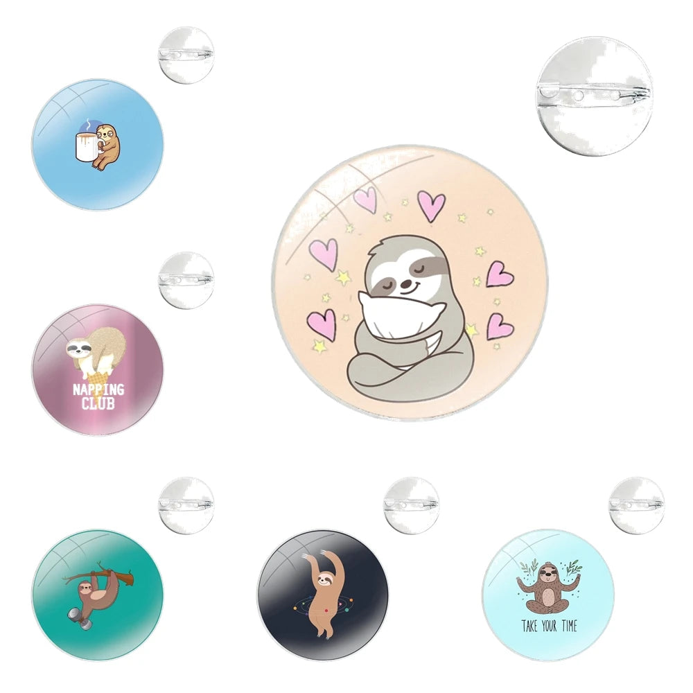 Cute Sloths pin badges