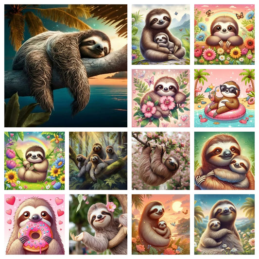 Various Sloth Diamond Art Kit