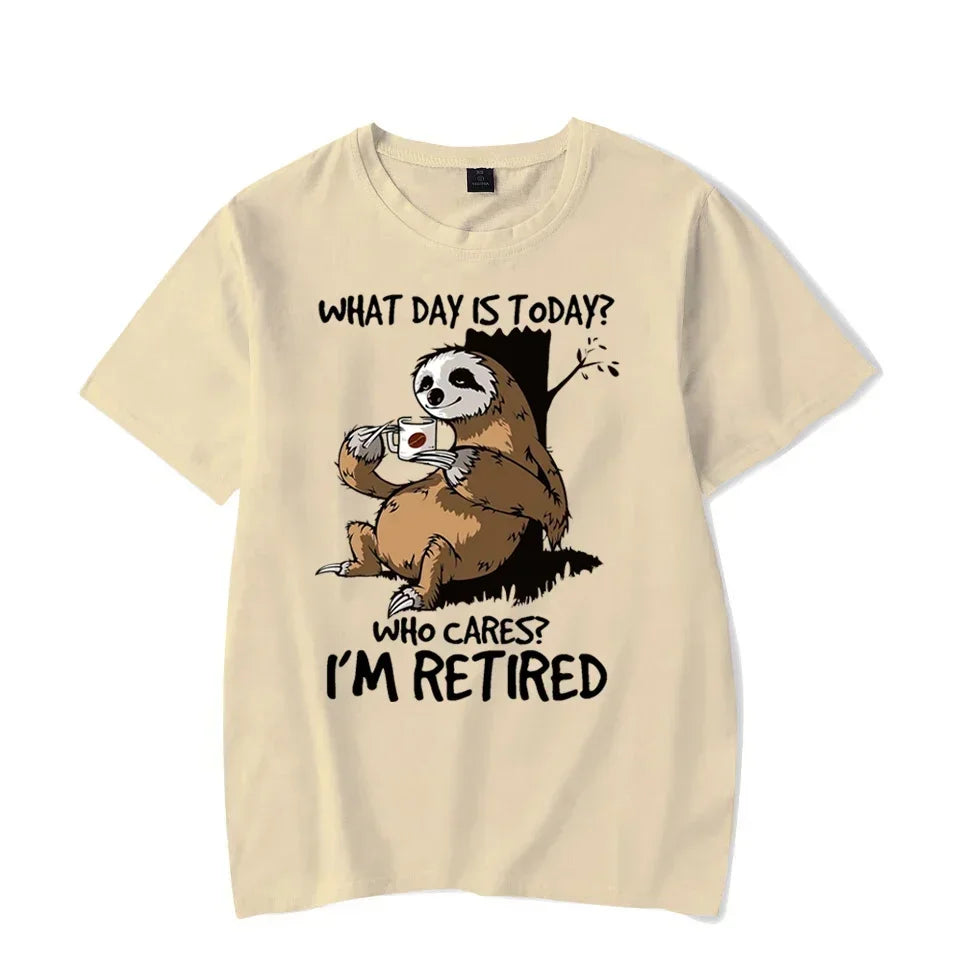 Who Cares I'm Retired Sloth T-shirt