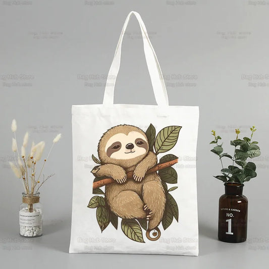 Chilling Sloth Canvas Tote Bag