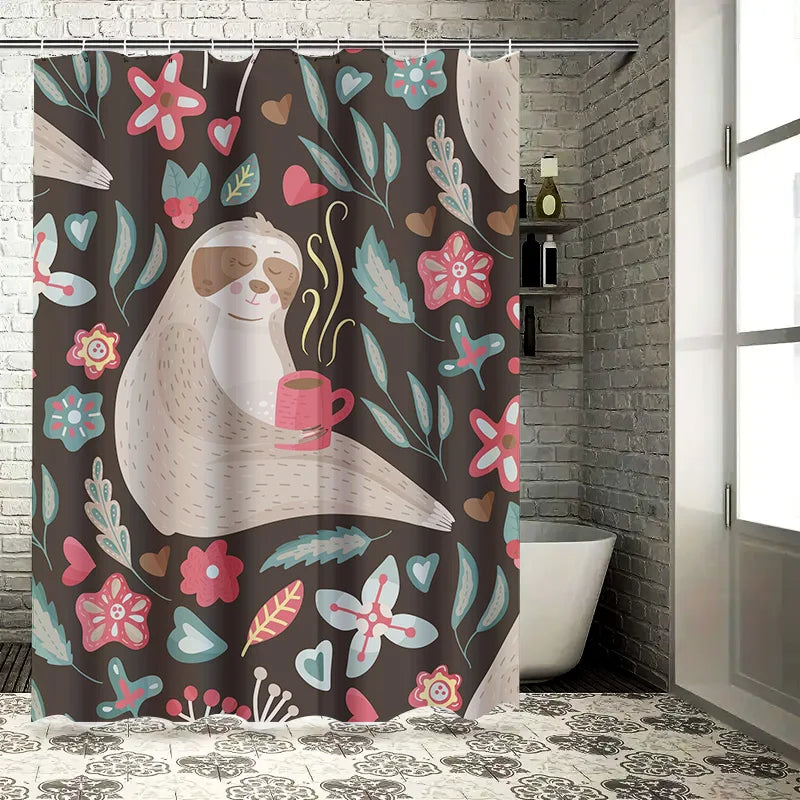 Artistic Sloth Shower Curtain