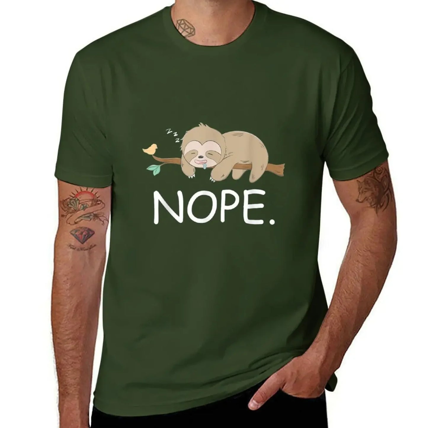 Nope Lazy Sloth T-Shirt