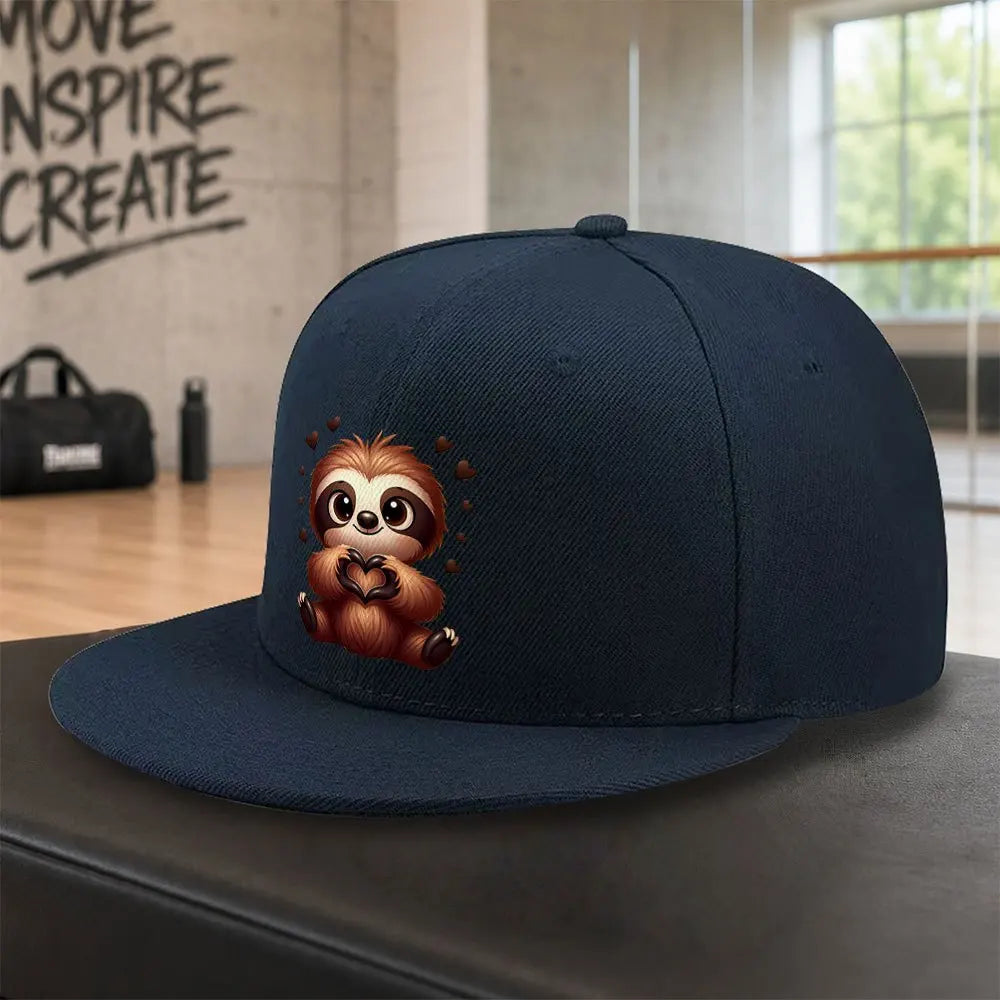 Cute Sloth Love Heart Design Baseball Cap