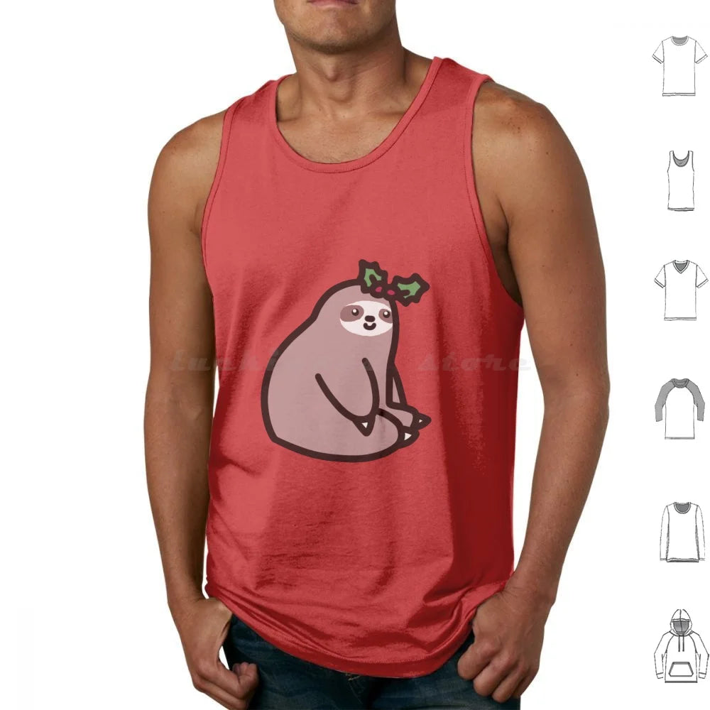 Sloth & Holly Christmas Tank Top