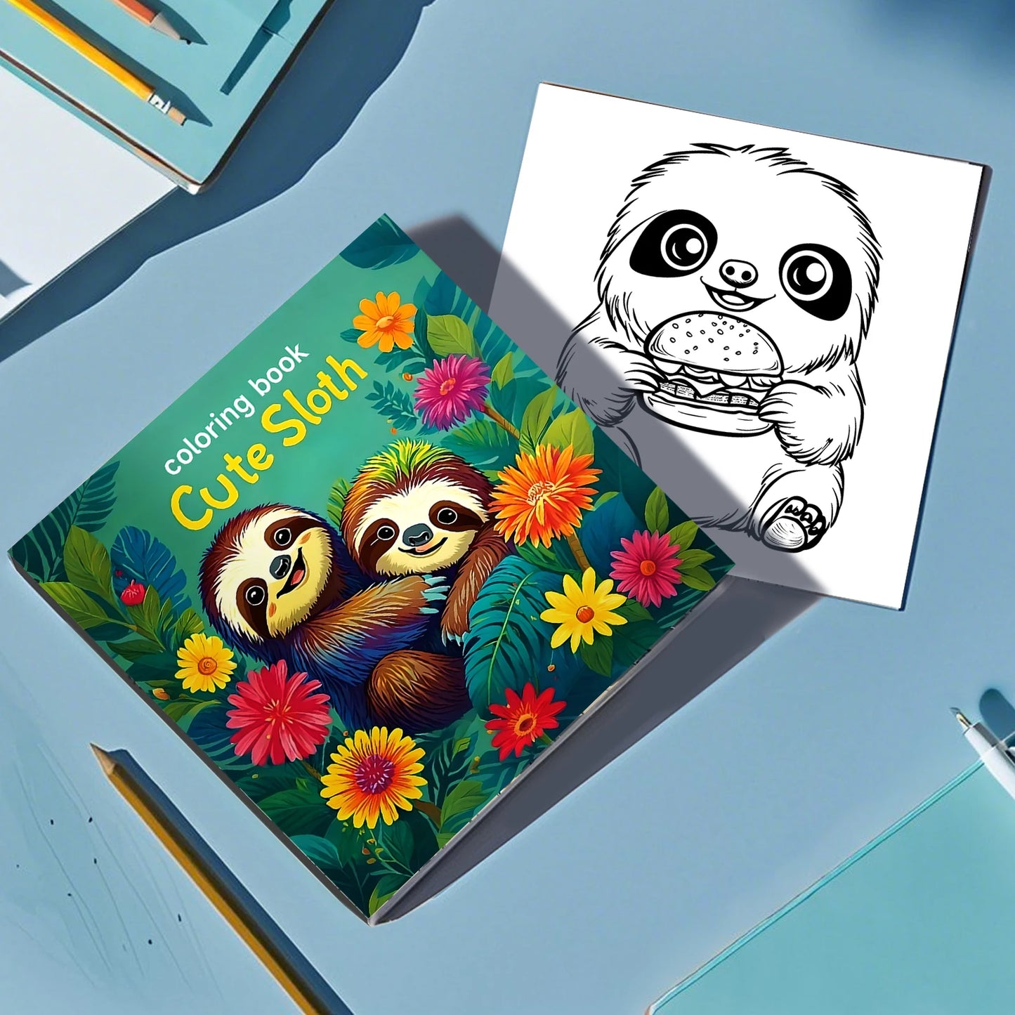 Cute Sloth Coloring Book