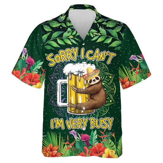 Sorry I Can't I'm Very Busy Sloth Shirt product photo