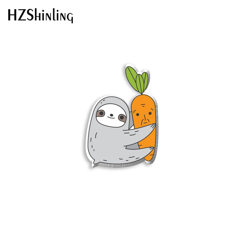 Sloth Acrylic Pin Badge