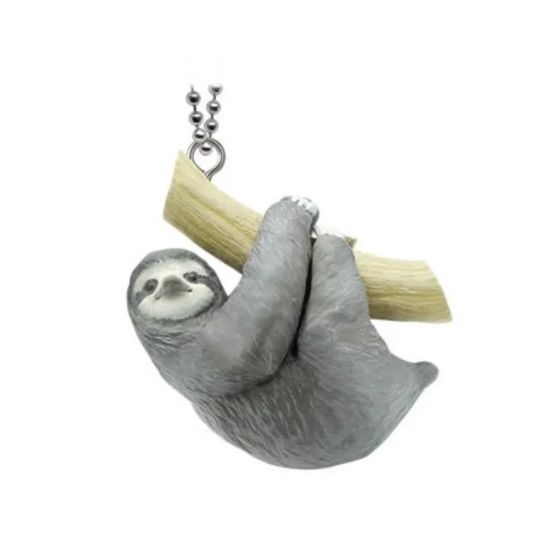 Sloth Hugging Wood keychain
