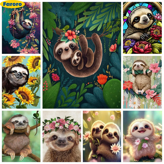 Various Sloth Diamond Art Kits