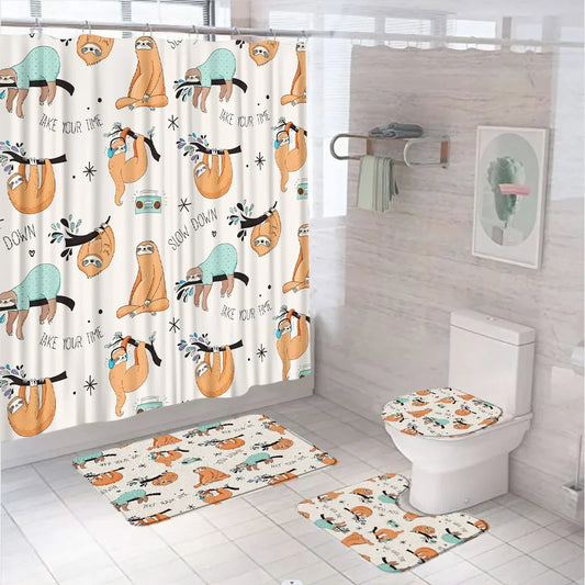 Sloth Shower Curtain Set and Bathroom Sets