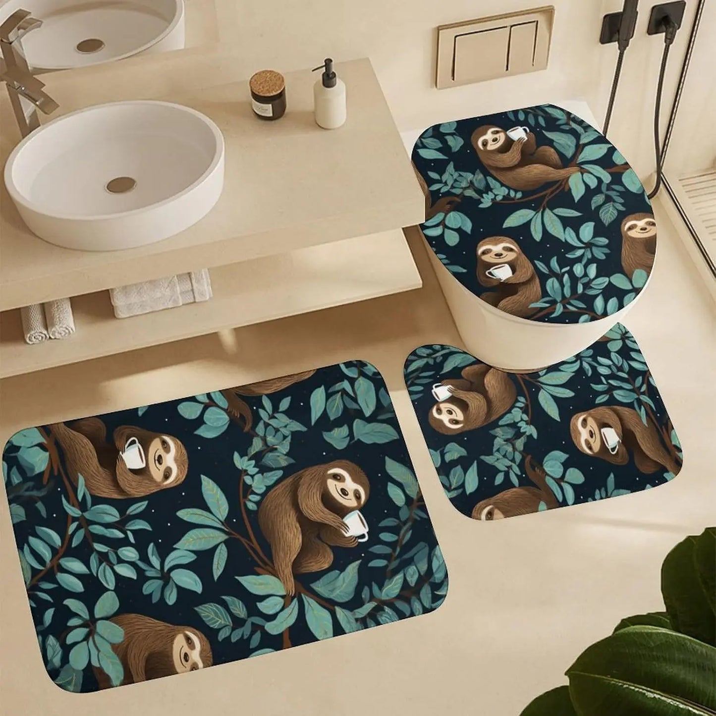 Sloth Bathroom Set