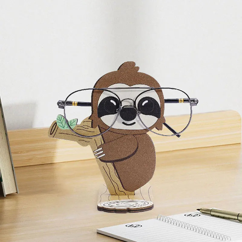 Cute Sloth Wood Carvings Glasses Holder