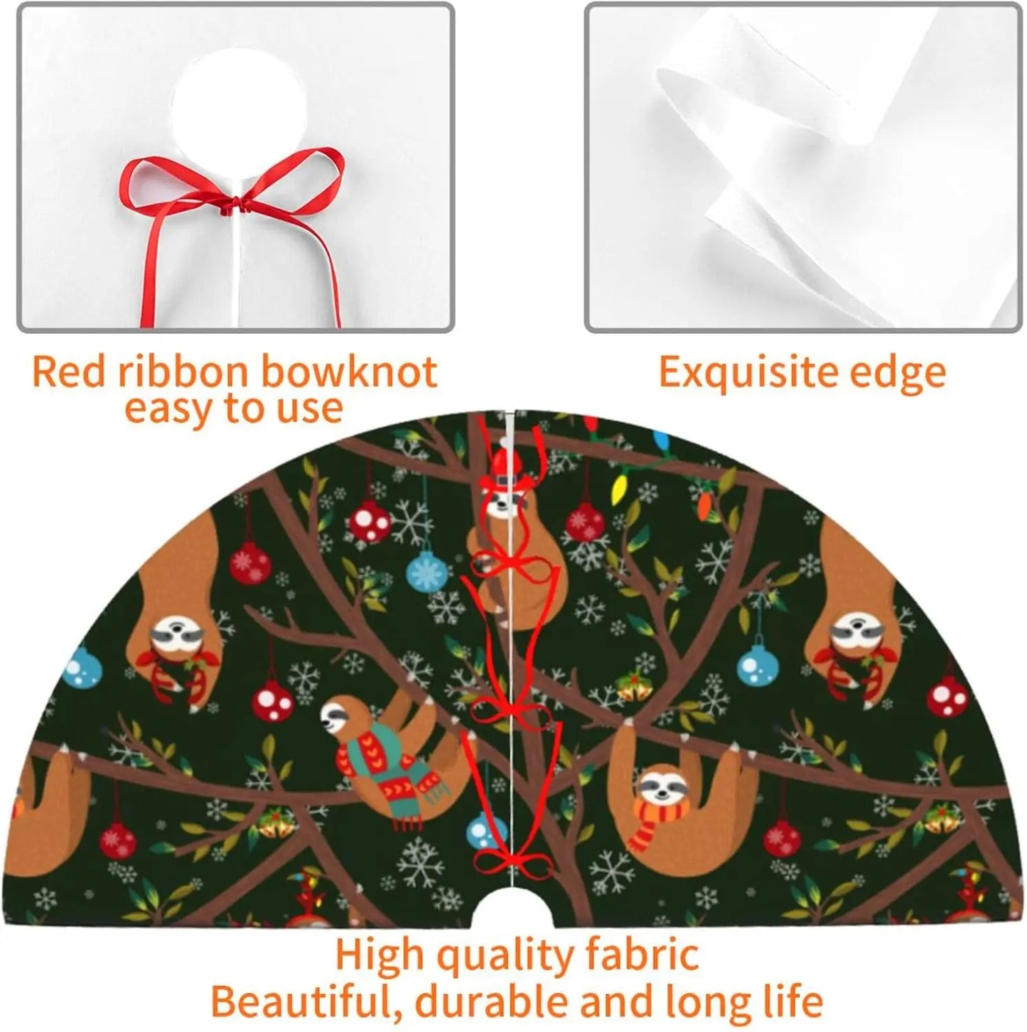 Christmas Tree Skirt Sloth Theme
