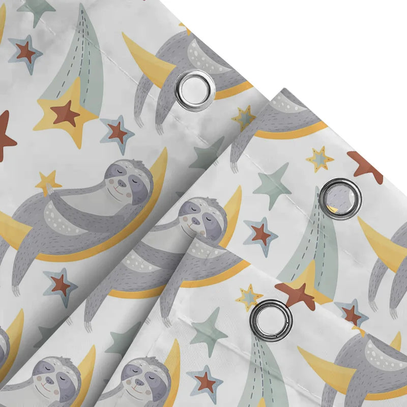 Sloth Moon & Stars Shower Curtain