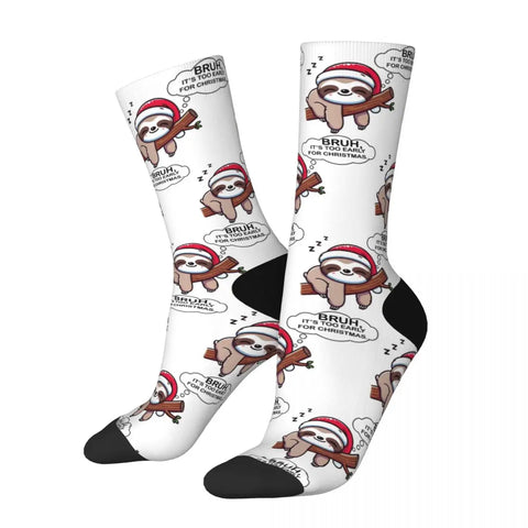 Image of Bruh, It's Too Early For Christmas Sloth Socks