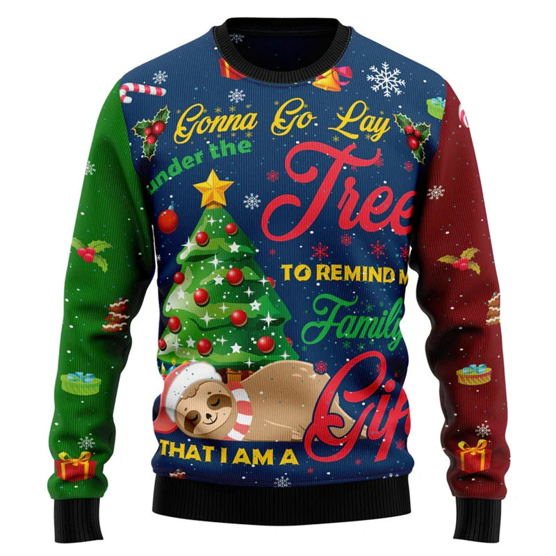 Gonna Lay Under The Tree Sloth Christmas Jumper