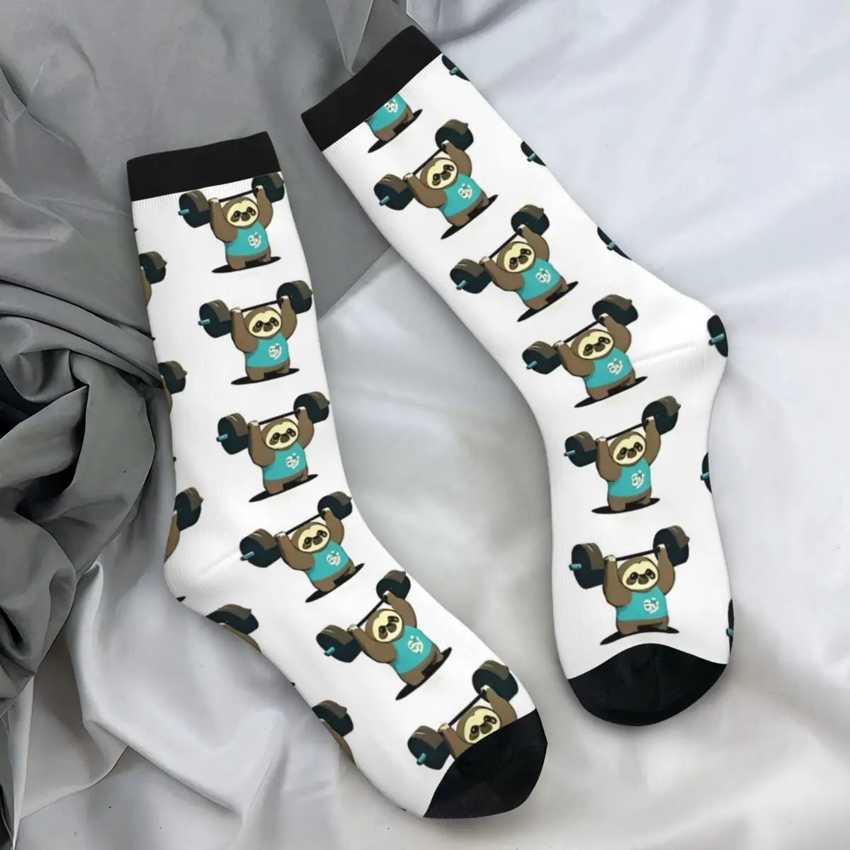 Cute Sloth Bodybuilding Weightlifting Socks