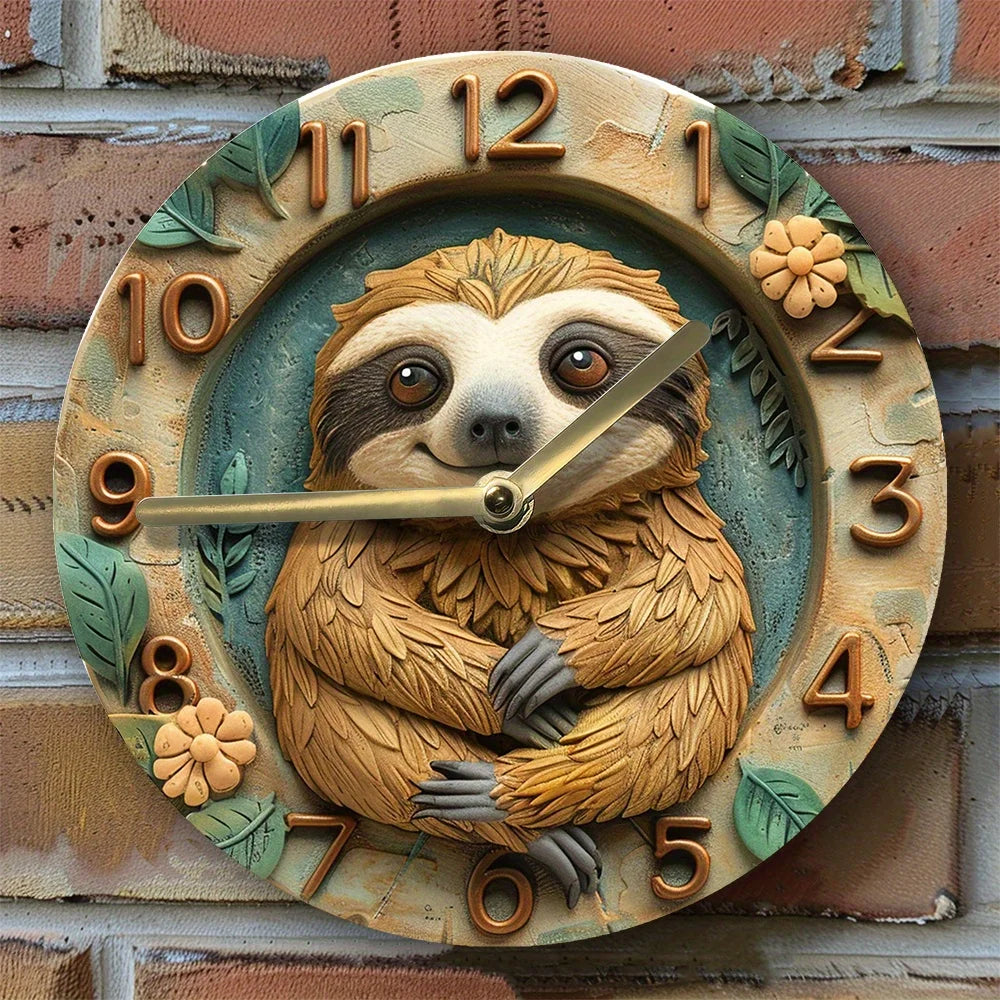 Cute Sloth Wall Clock