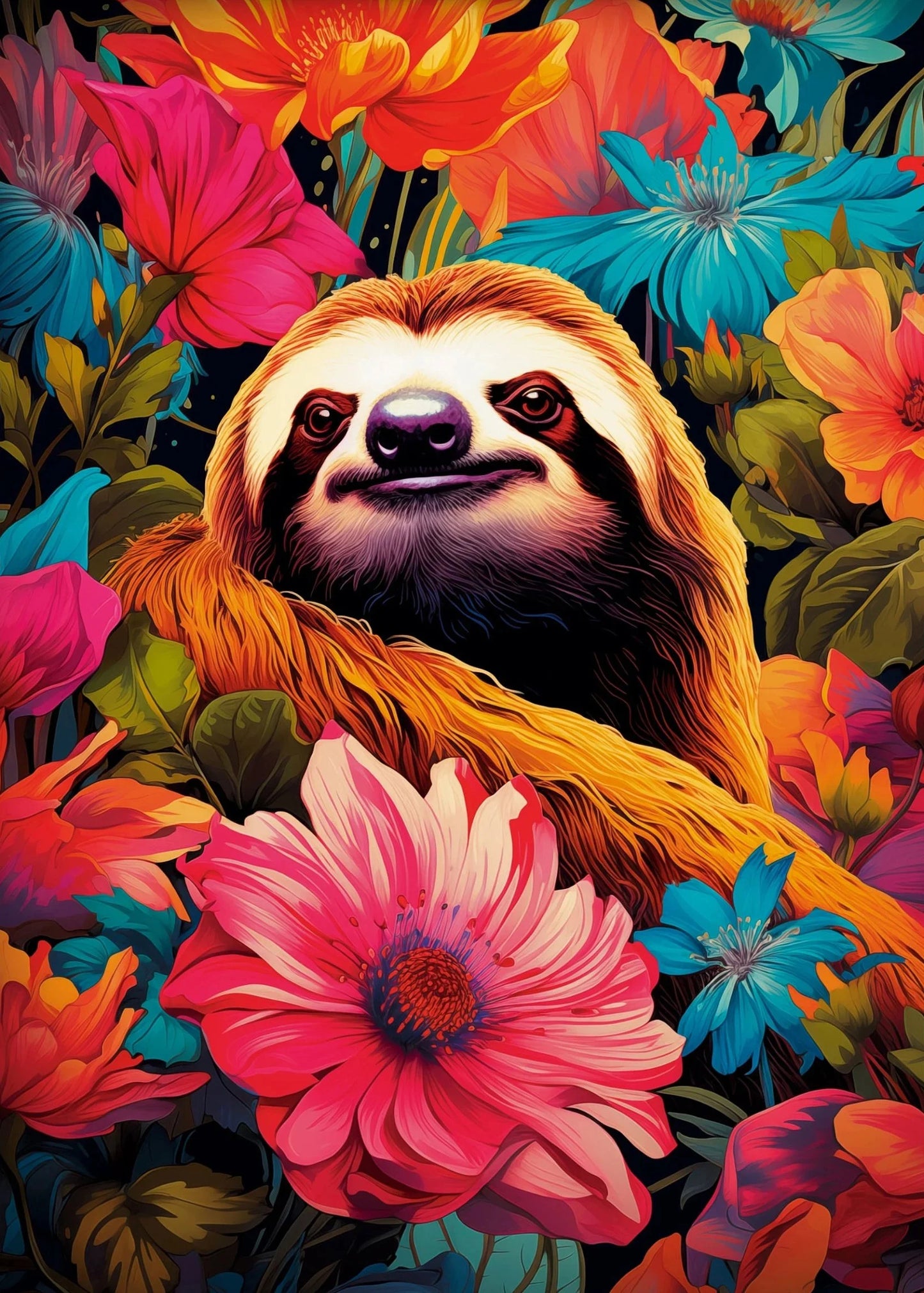 Sloth Vibrant Poster