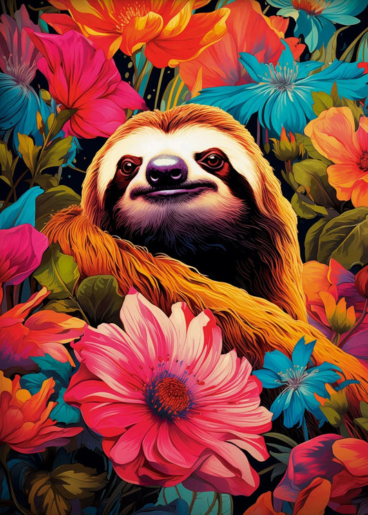 Sloth Vibrant Poster